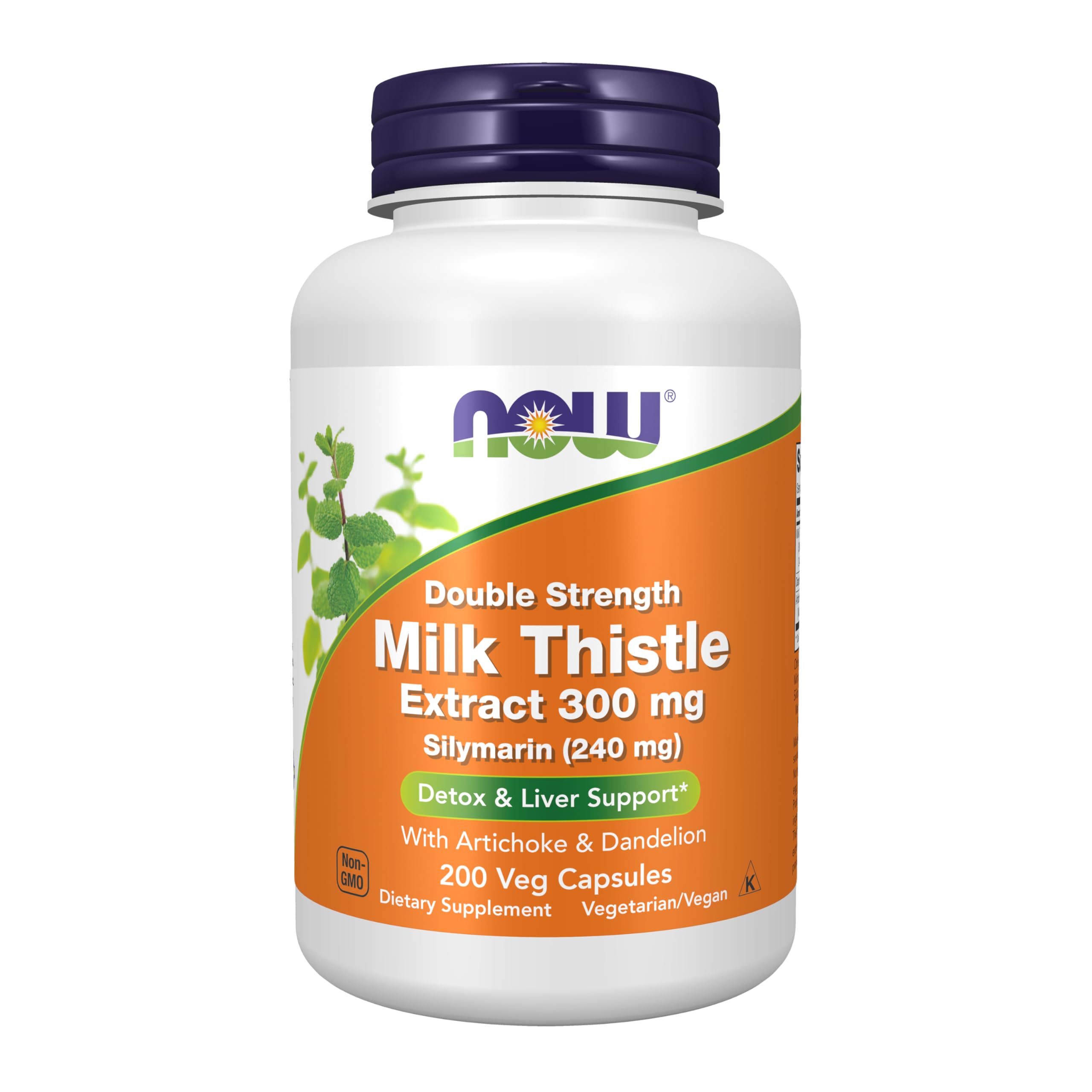 NOW Foods Silymarin Milk Thistle Extract bottle demonstrates easy daily liver support.
