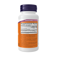 NOW Foods phosphatidyl serine capsules close-up emphasizes soy-free, plant-based composition for memory support.