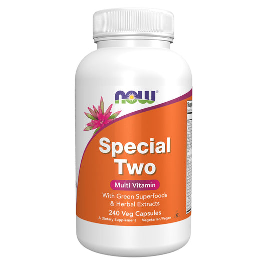NOW Foods Special Two vegan multivitamin bottle ready for daily use