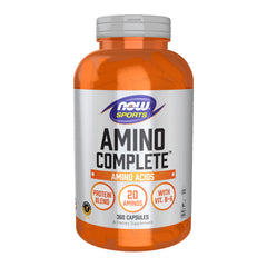 NOW Foods Amino Complete bottle for easy daily capsule intake during workouts