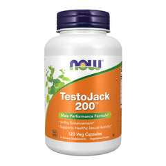 NOW Foods TestoJack 200 bottle front promotes vitality and everyday sexual wellness