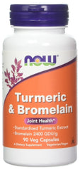 NOW Foods Turmeric & Bromelain bottle front in a two-pack for daily joint support