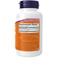 NOW Foods ubiquinol 100 mg bottle front, highlighting high bioavailability with MCT oil.