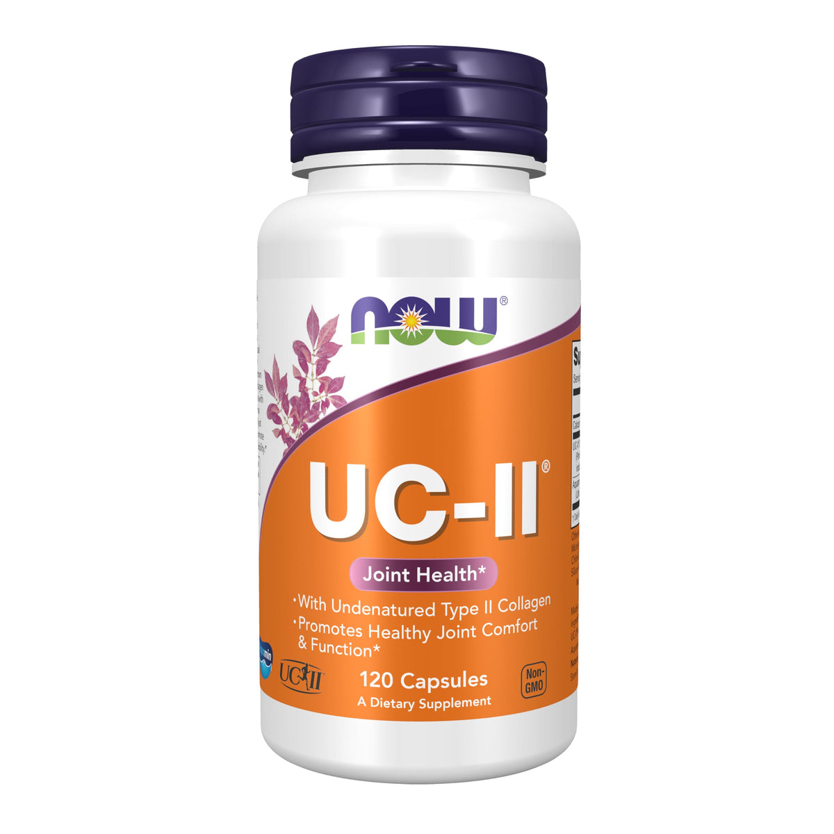 NOW Foods UC-II collagen bottle showing packaging for joint support and everyday comfort
