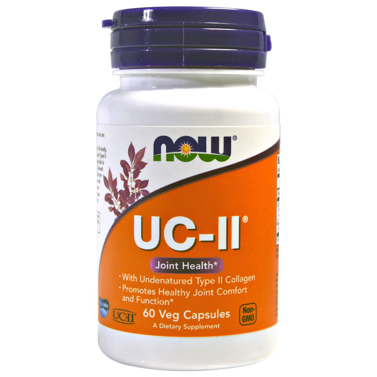 NOW Foods UC II undenatured collagen bottle supports joint mobility.