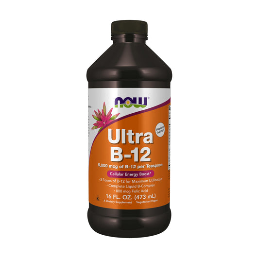 NOW Foods Ultra B-12 Liquid bottle front showing label and branding