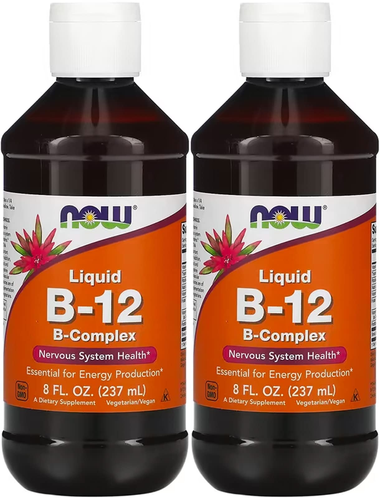 NOW Foods Vitamin B-12 Liquid bottle front view for energy support.
