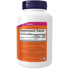 Close-up of NOW Foods Vitamin E-400 IU softgel with smooth shell.