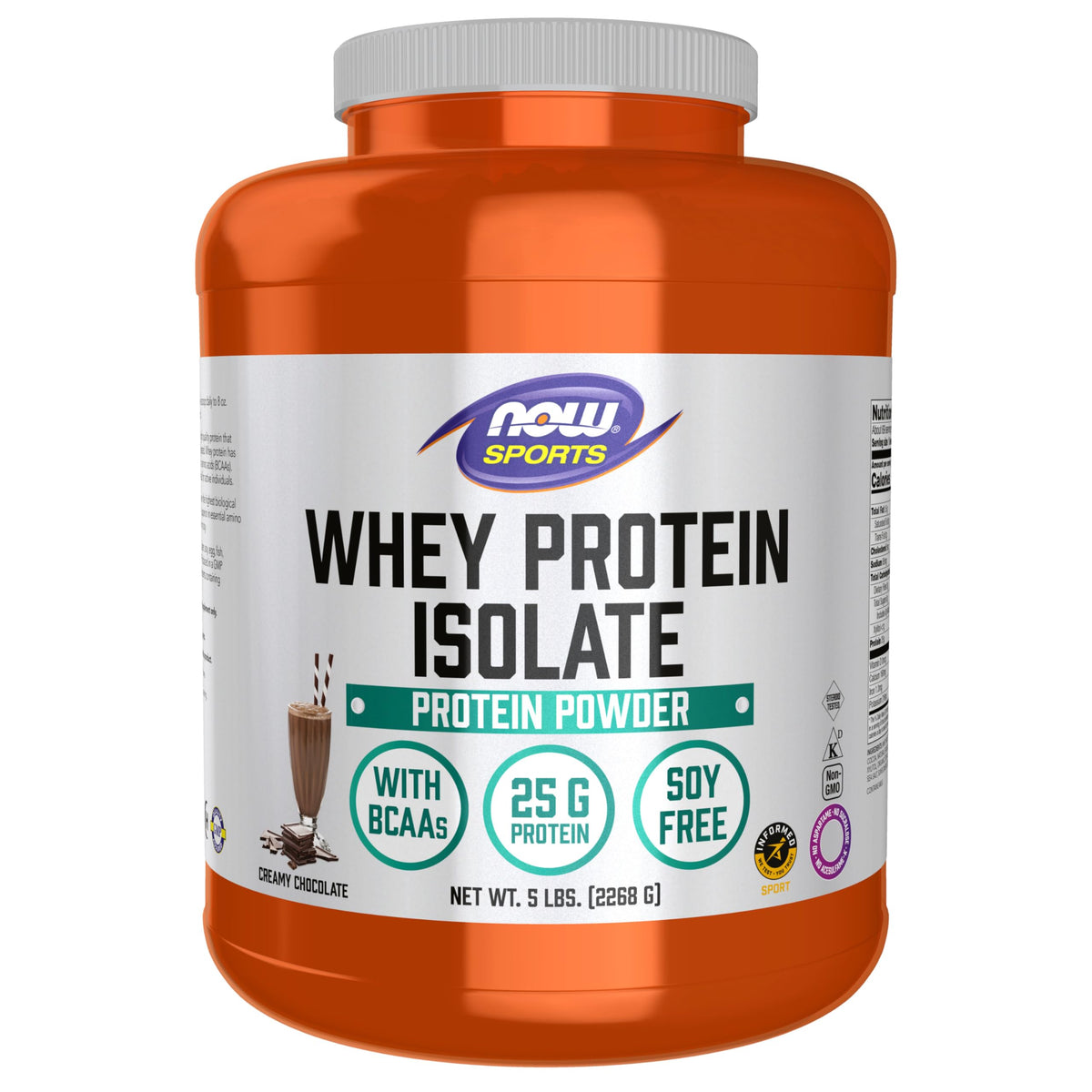NOW Foods Whey Protein Isolate creamy chocolate powder for a quick post-workout shake