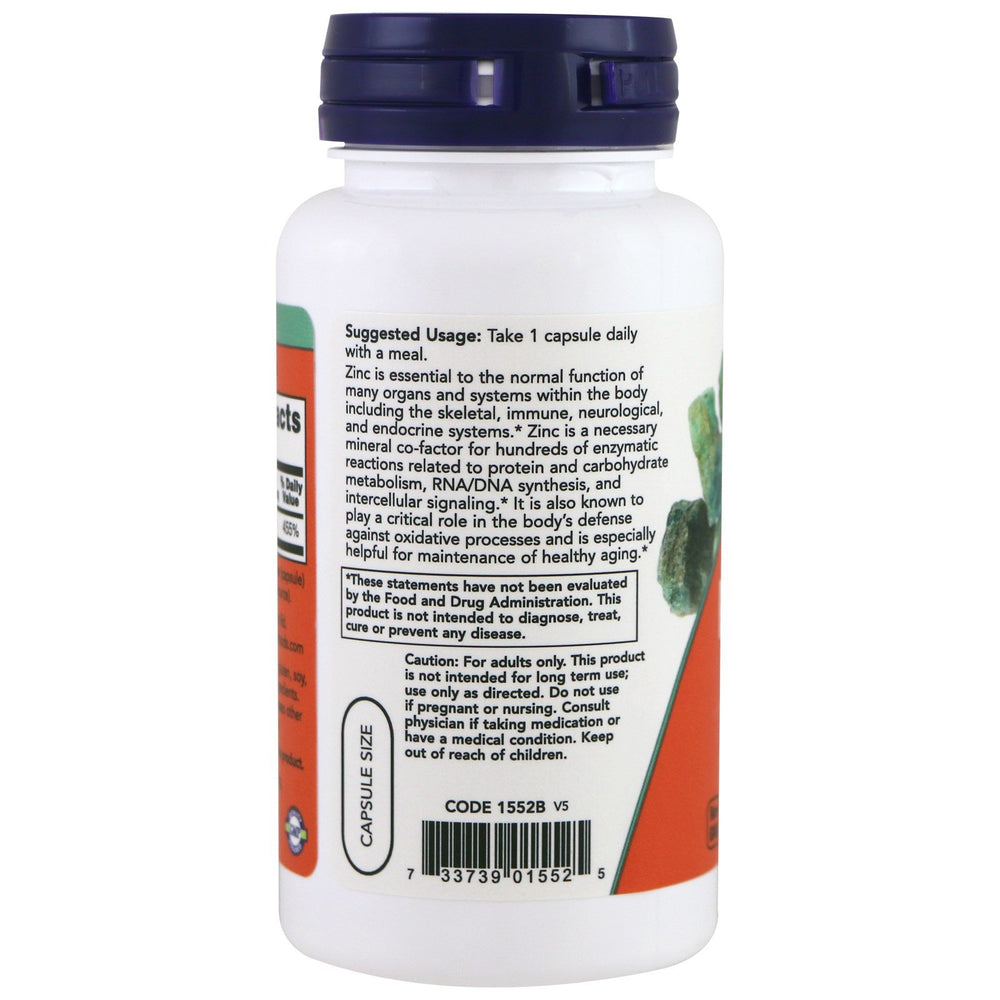 NOW Foods Zinc Picolinate 50 mg packaging display of a three-bottle set for stocking