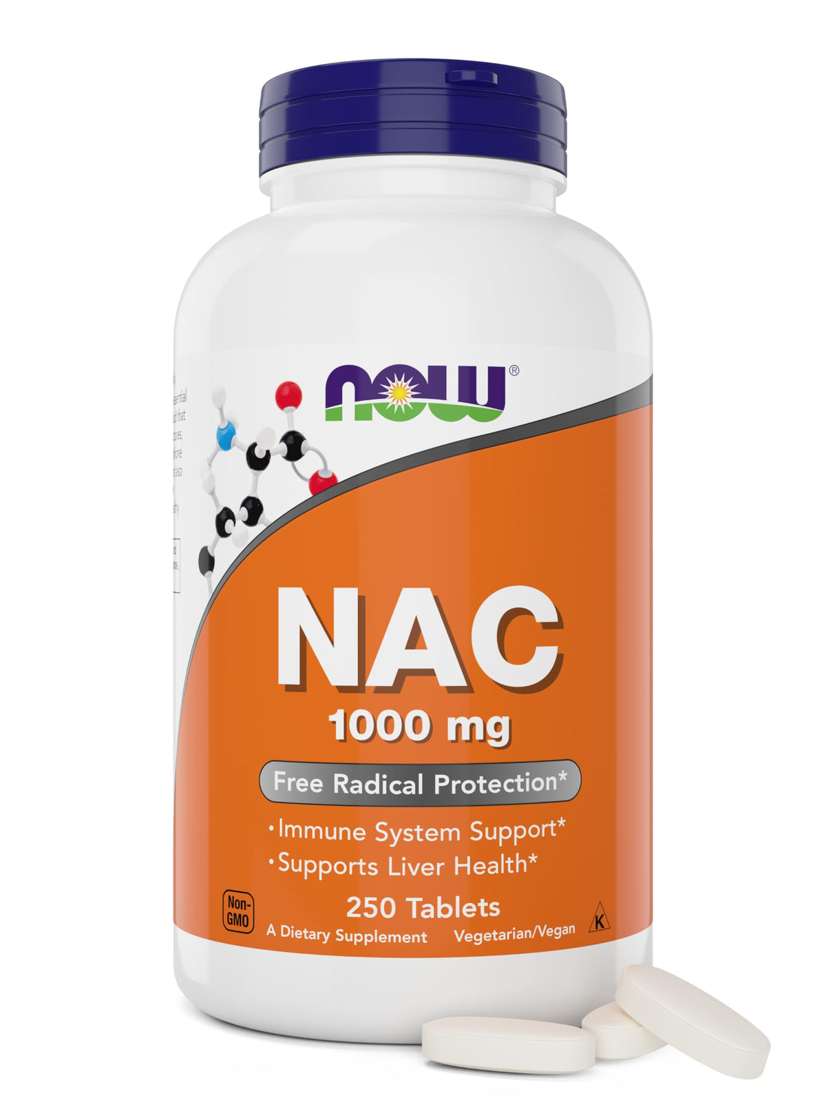 NOW Foods NAC 1000 mg tablets bottle front for daily wellness