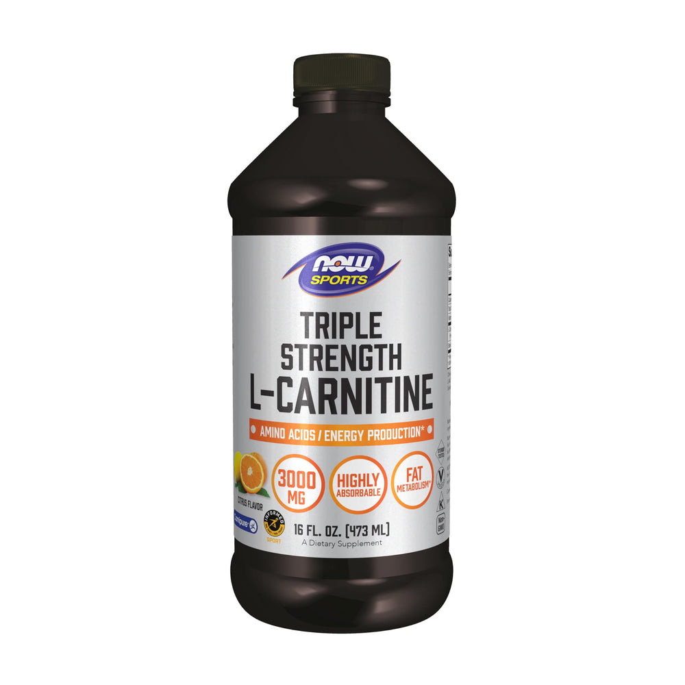 NOW Sports L-Carnitine Liquid bottle shown for easy daily use