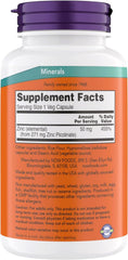 NOW Foods Zinc Picolinate 50 mg capsule close-up for daily use