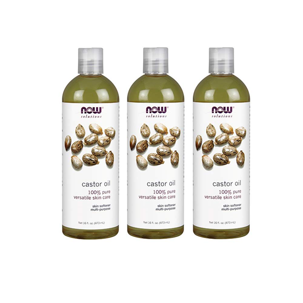 NOW Foods Castor Oil 16 oz bottle for skin and hair hydration