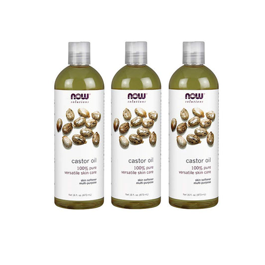 NOW Foods Castor Oil 16 oz bottle for skin and hair hydration