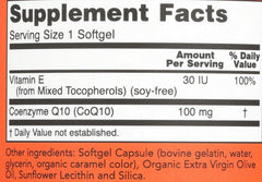 NOW Foods CoQ10 100mg soft gels poured for daily use and energy support