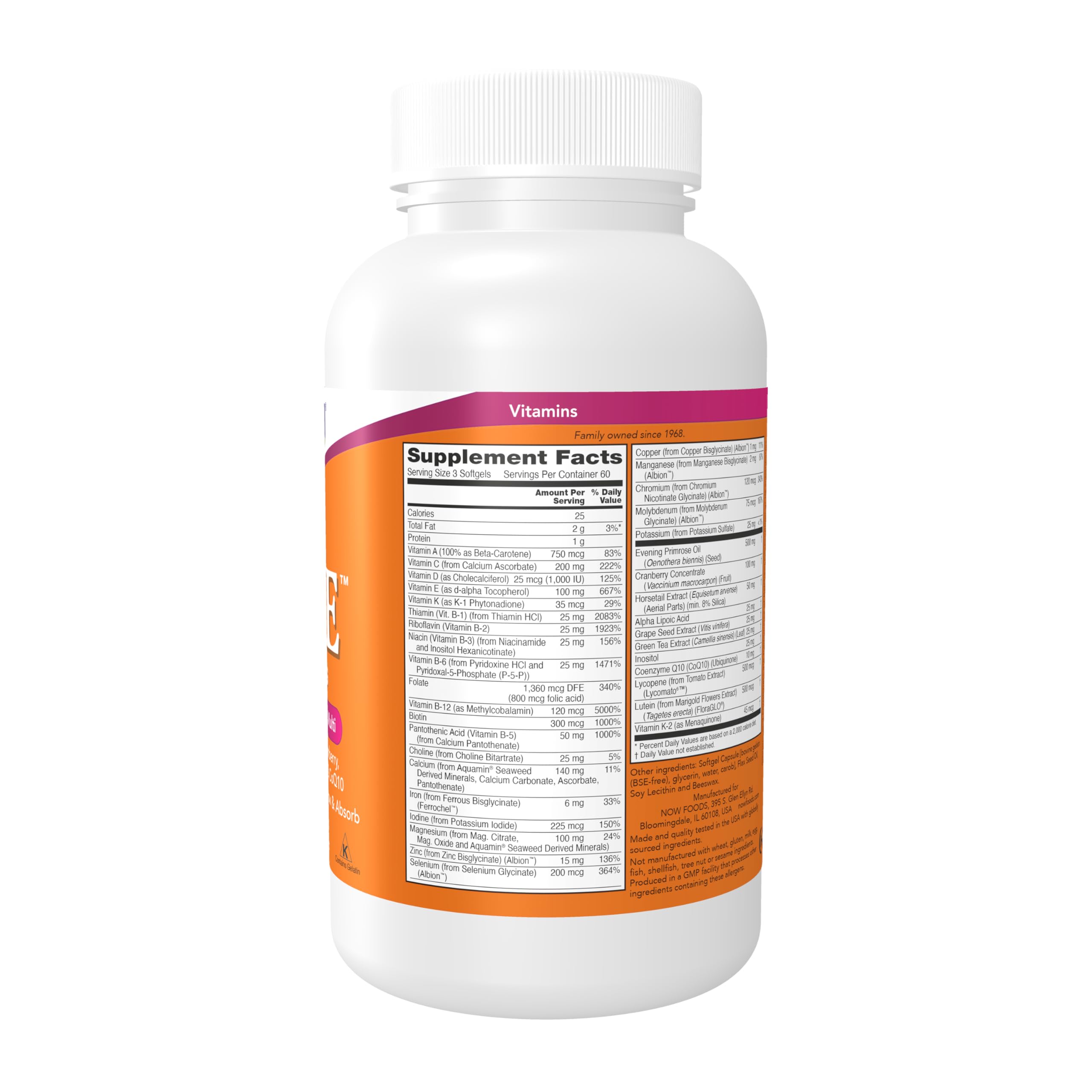 Close-up of NOW Foods Eve softgels highlighting easy swallowing