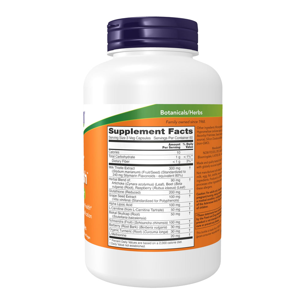 NOW Foods Liver Refresh close-up of milk thistle for detox support