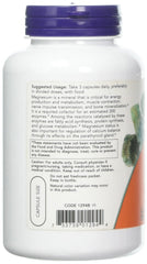 NOW Foods Magnesium Citrate Caps label closeup, two-pack value for daily support