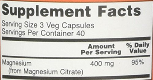 NOW Foods Magnesium Citrate Caps pour scene, convenient daily intake