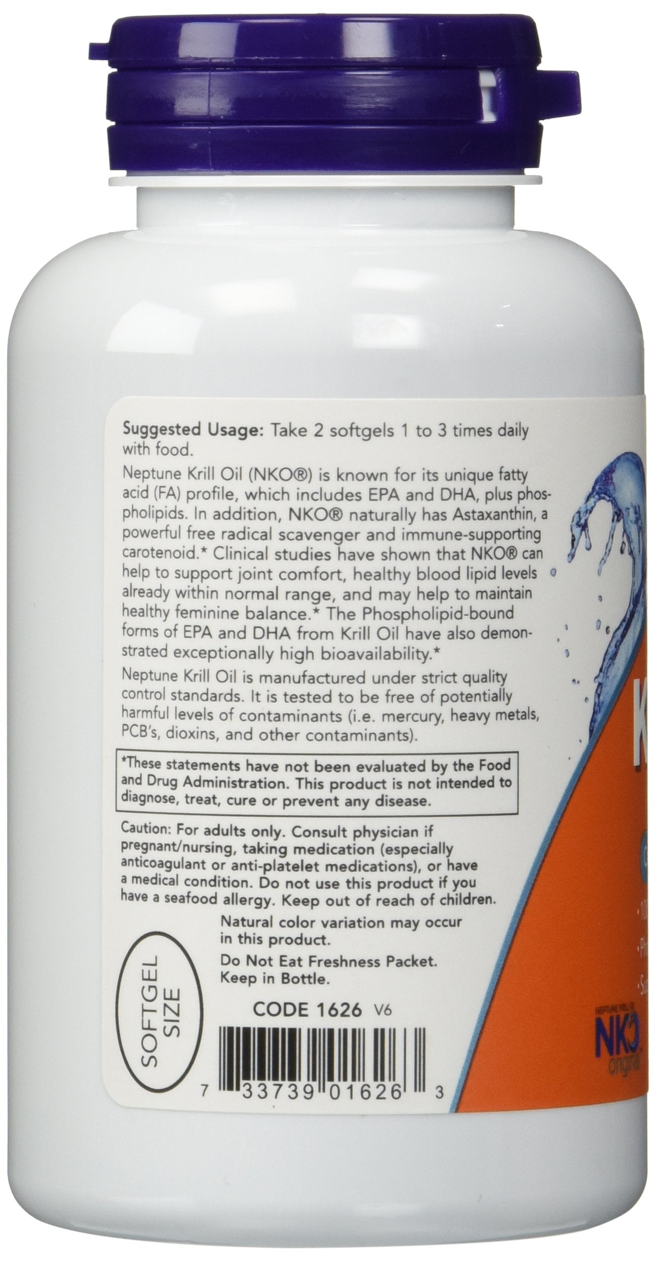 NOW Foods Neptune Krill Oil softgels in close-up for easy swallowing