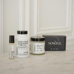 Nowful Wellness in Action magnesium sleep balm for soothing bedtime rituals.
