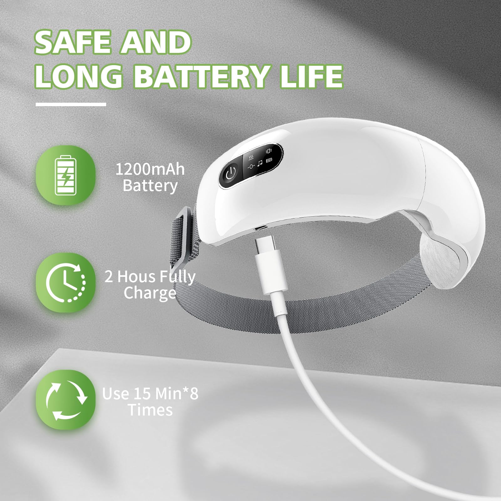 NOWWISH 1200mAh battery life powering multiple sessions.