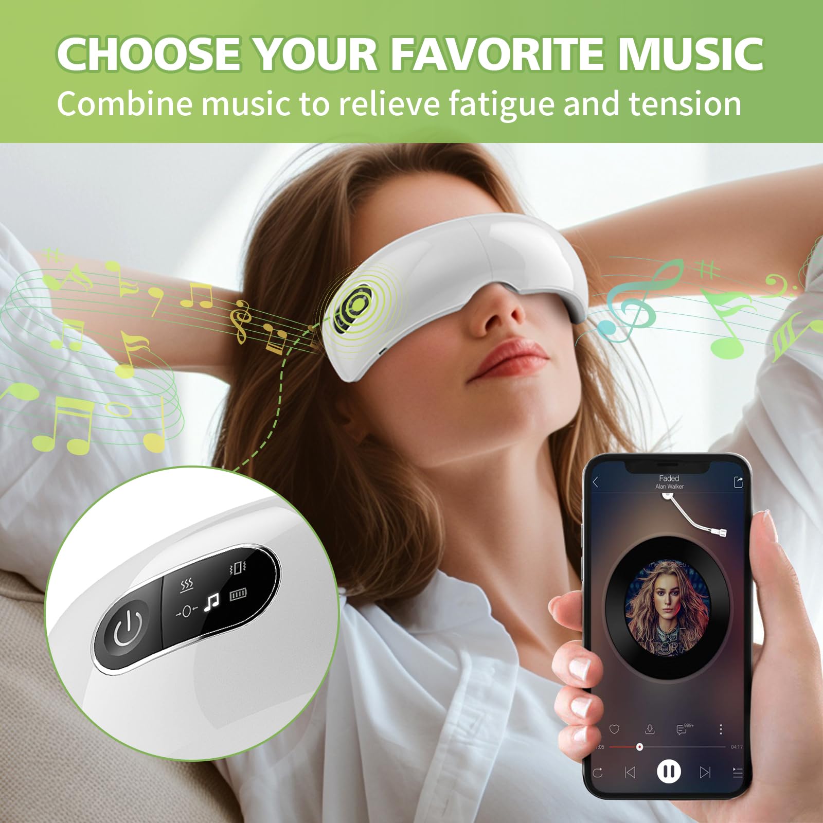 NOWWISH 9D airbag system delivering gentle eye relaxation.