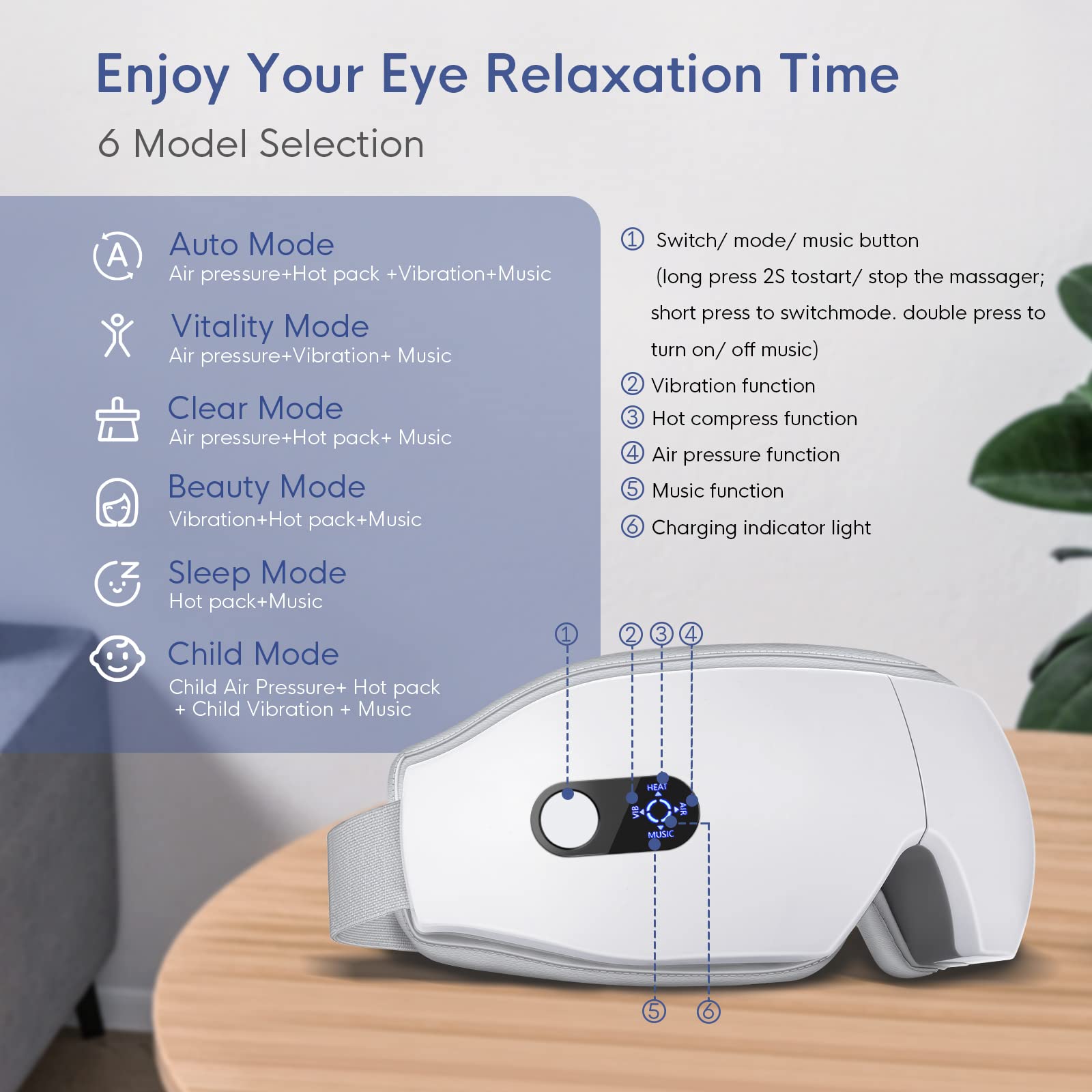 NOWWISH eye massager in foldable design ready for travel.