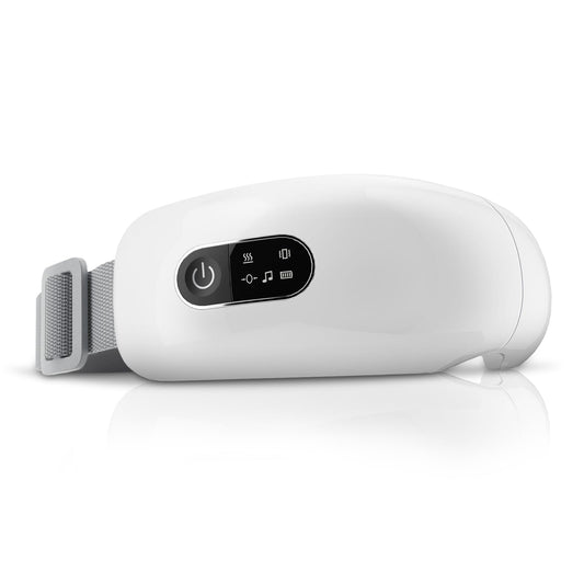 NOWWISH Eye Massager with heat action showing soothing warmth around the eyes.
