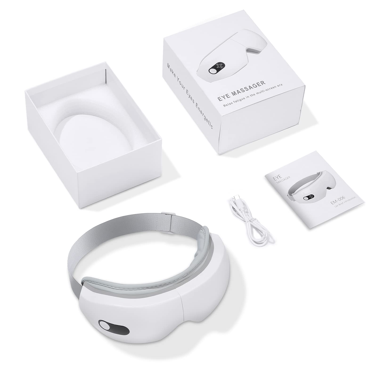 NOWWISH eye massager in its travel case for easy portability.