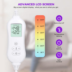 NOWWISH heating pad displays ten heat settings for customizable comfort.
