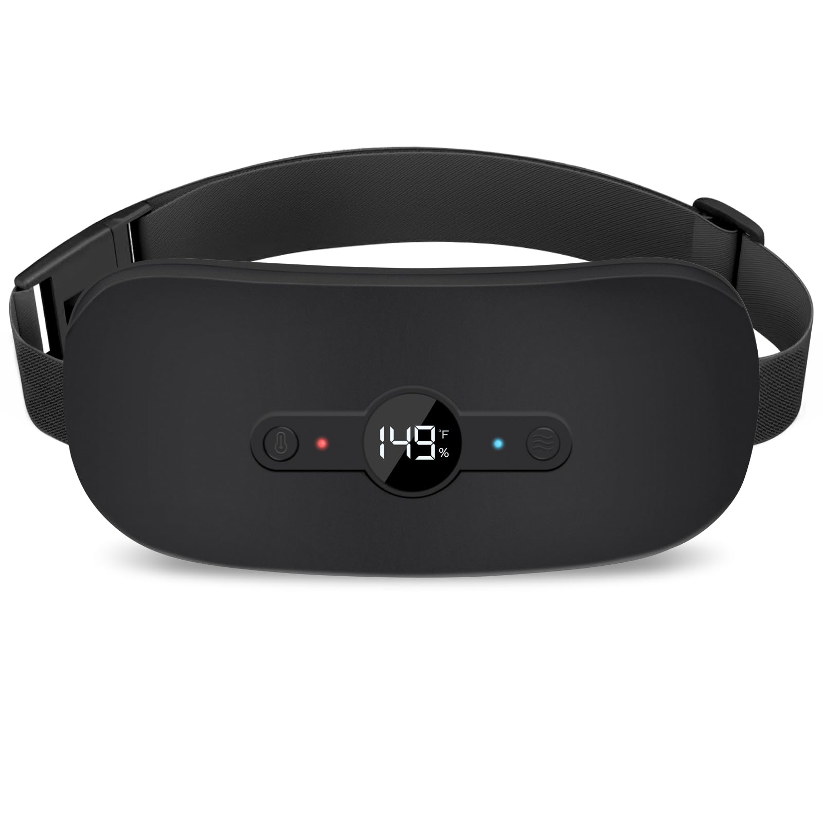 NOWWISH heating pad LED display shows battery, temperature, and mode for easy control.