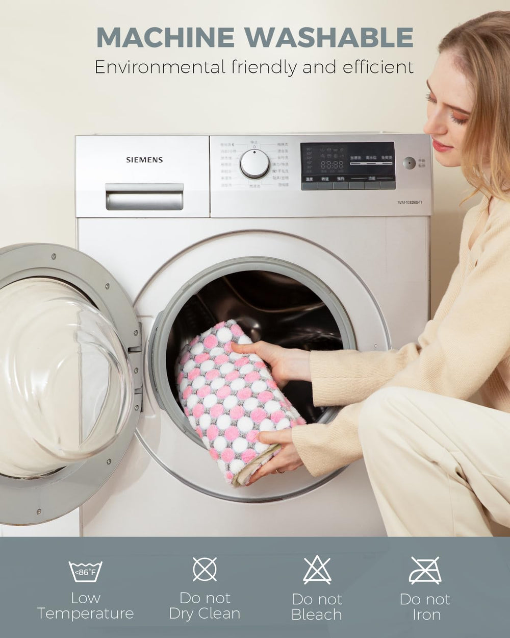NOWWISH heating pad is machine washable for easy cleaning.