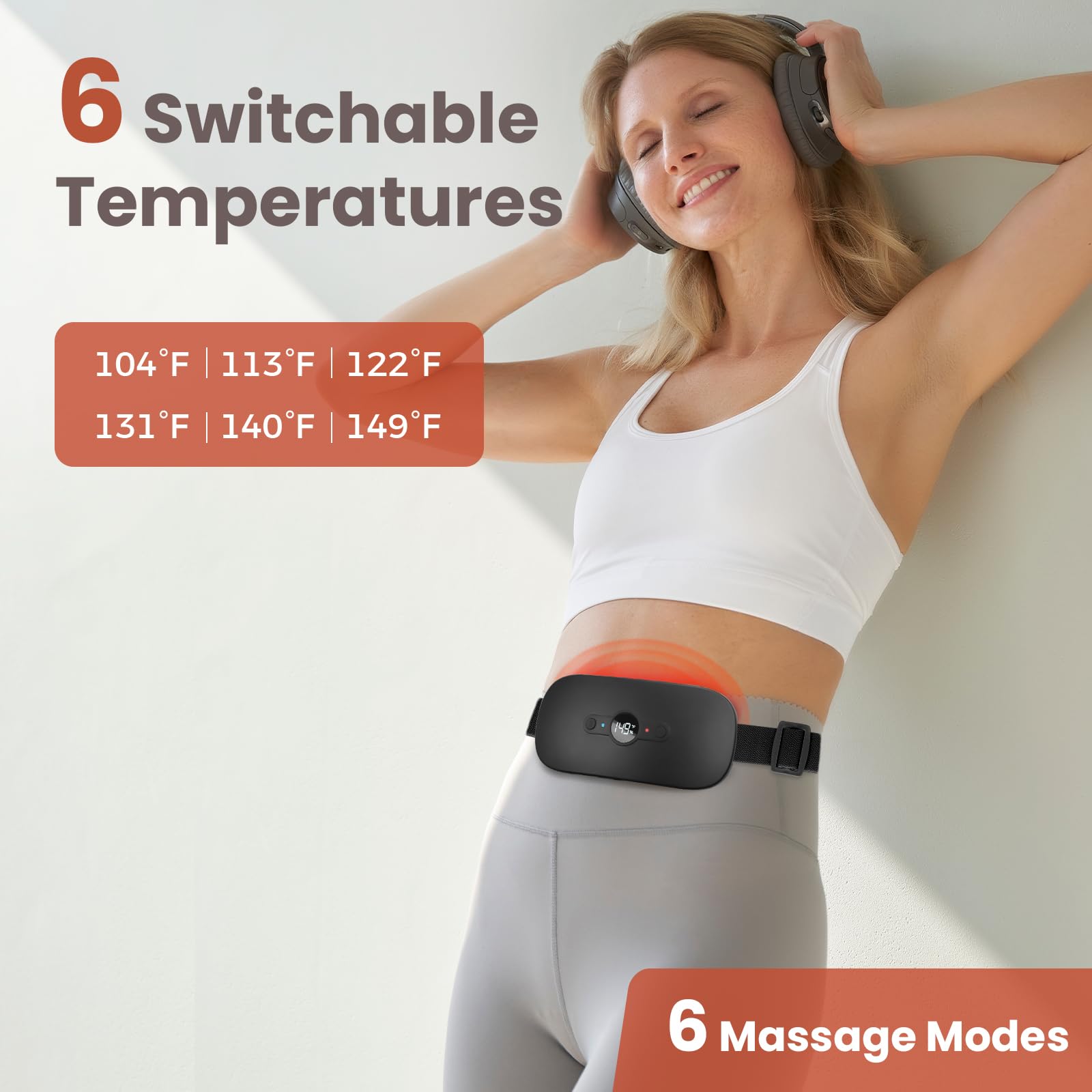 NOWWISH heating pad offers six massage modes to customize soothing relief.