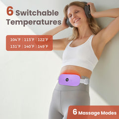 NOWWISH belt offers 6 heat levels and 6 massage modes for personalized relief.
