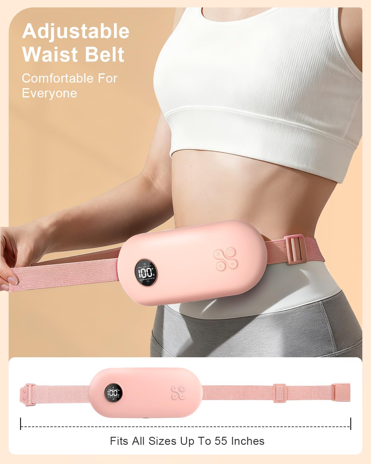 NOWWISH cordless heating pad uses Type C charging for convenient recharging on the go