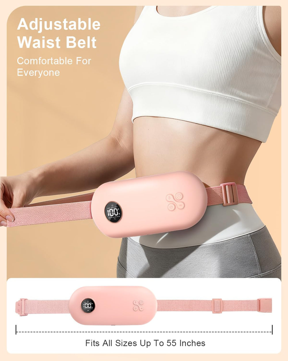 NOWWISH cordless heating pad uses Type C charging for convenient recharging on the go