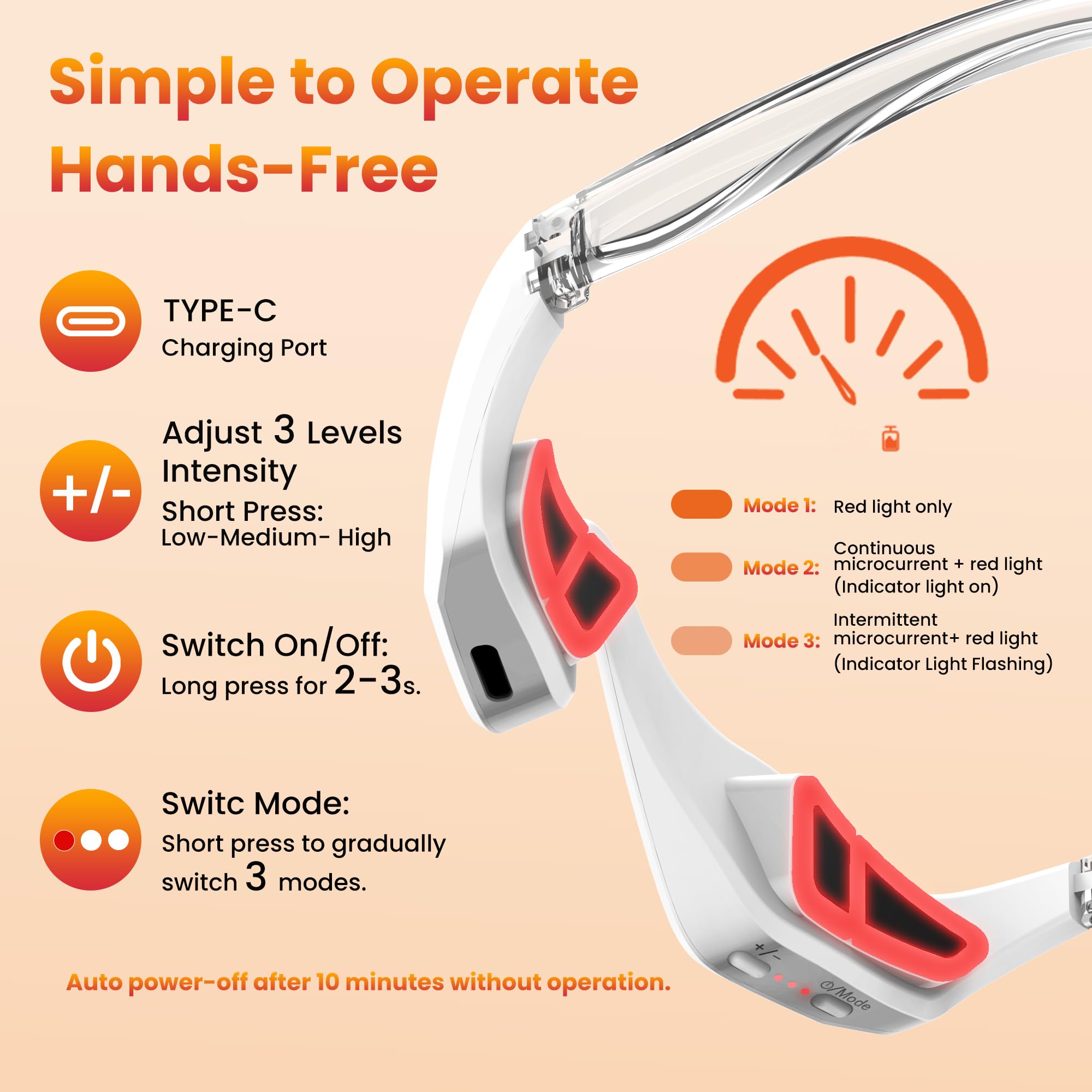 Npccto red light therapy glasses for daily refreshing eye care.
