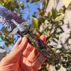 NsmjodStone Natural Opal Obsidian Crystal highlights natural energy for mindfulness.