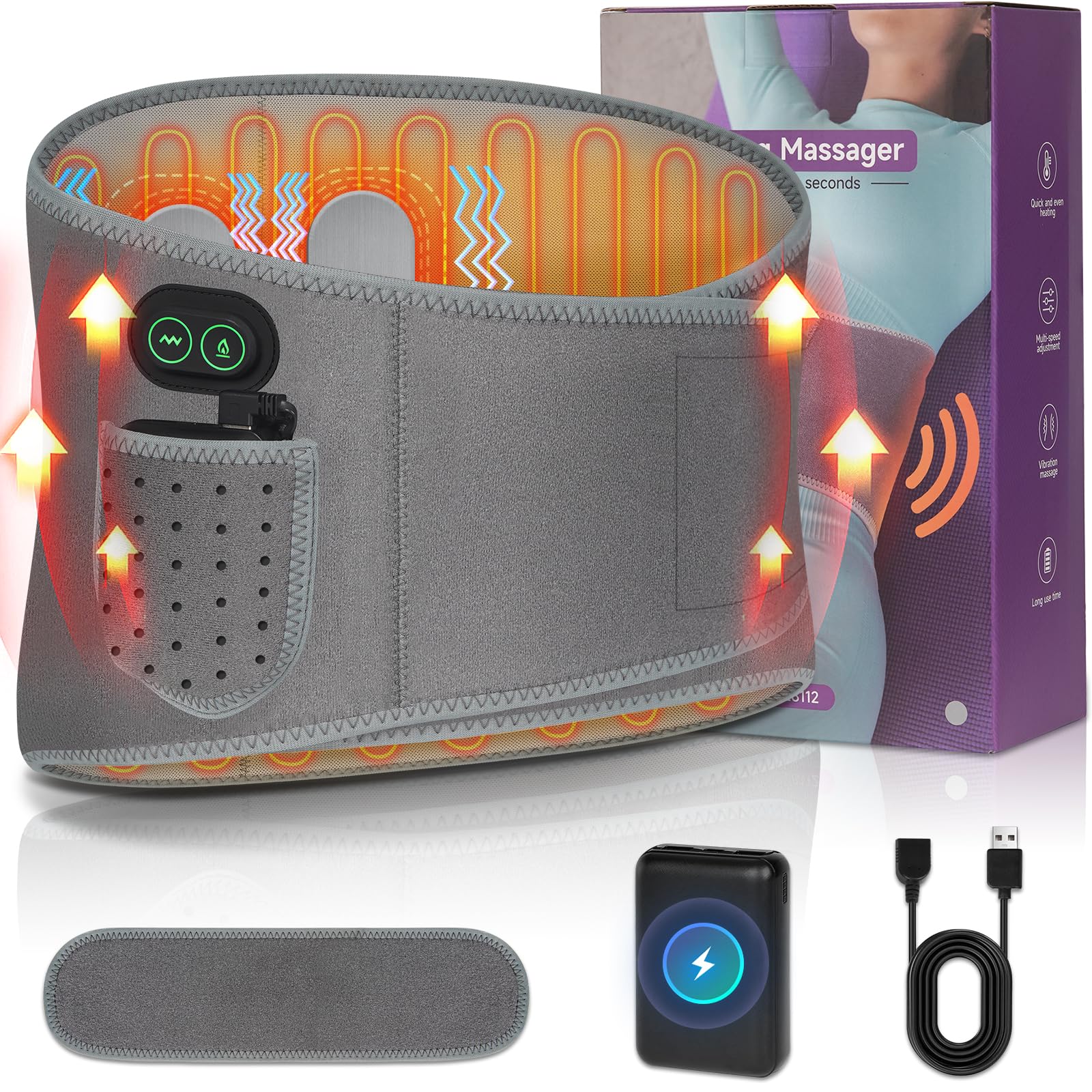 Nsoela cordless heating pad front view for easy home use