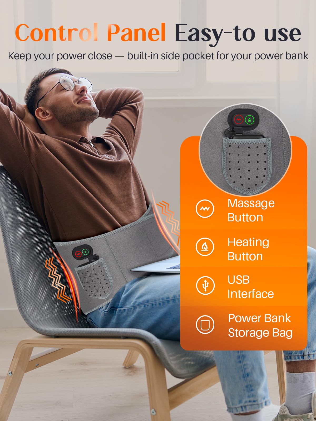 Nsoela pad provides three heat levels from 40°C to 60°C