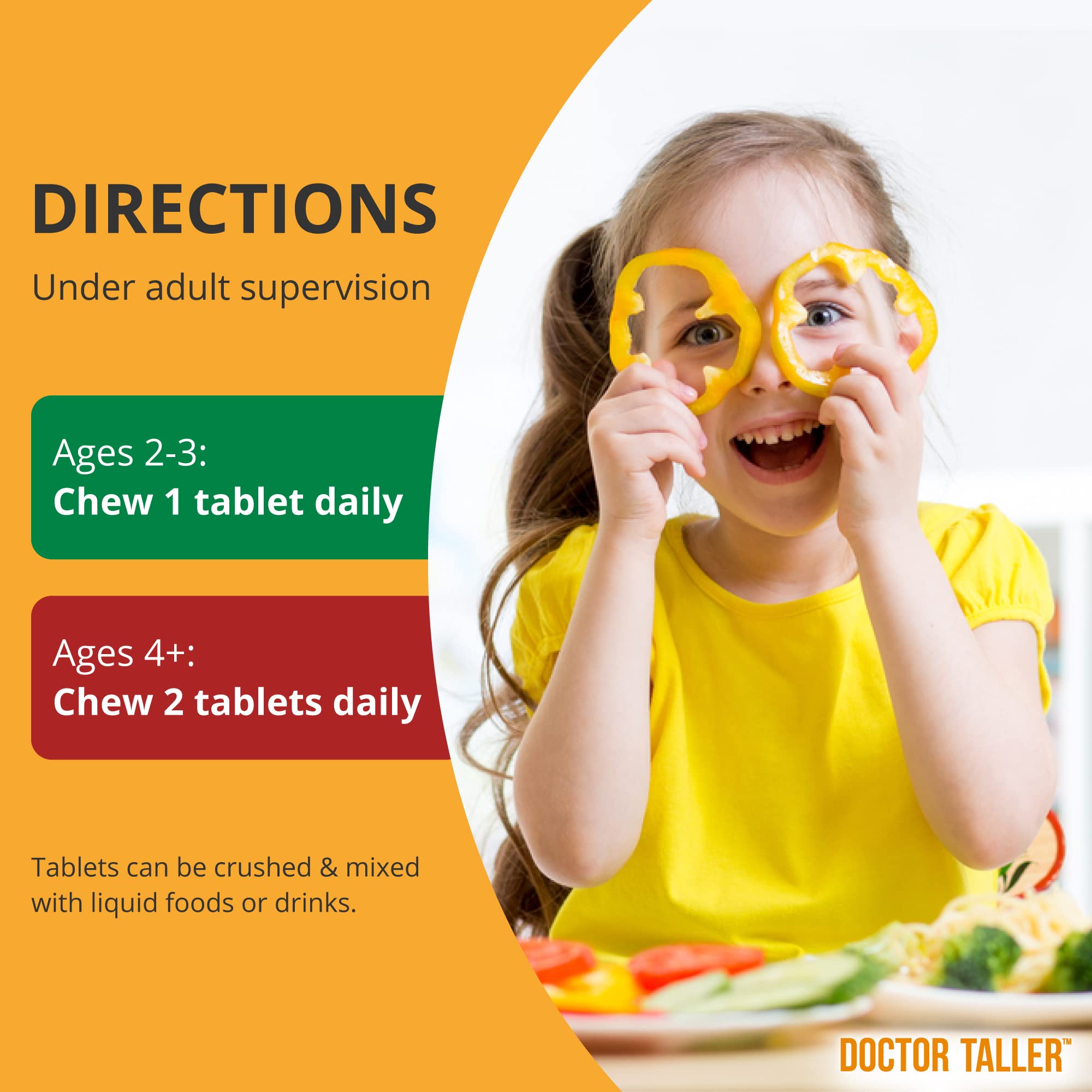 NuBest Doctor Taller Kids chewable tablets close-up with grape flavor