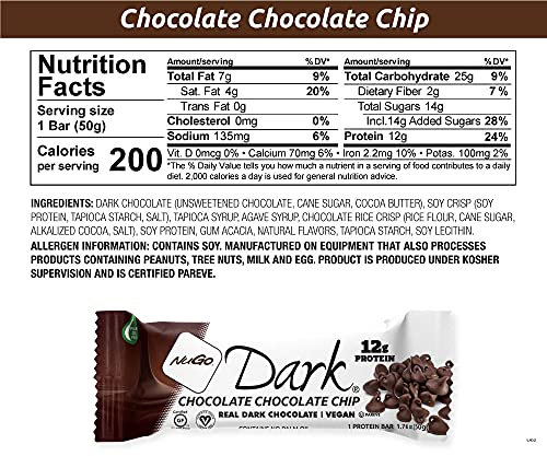 NuGo Dark pack shot with 24 bars for on-the-go fueling.