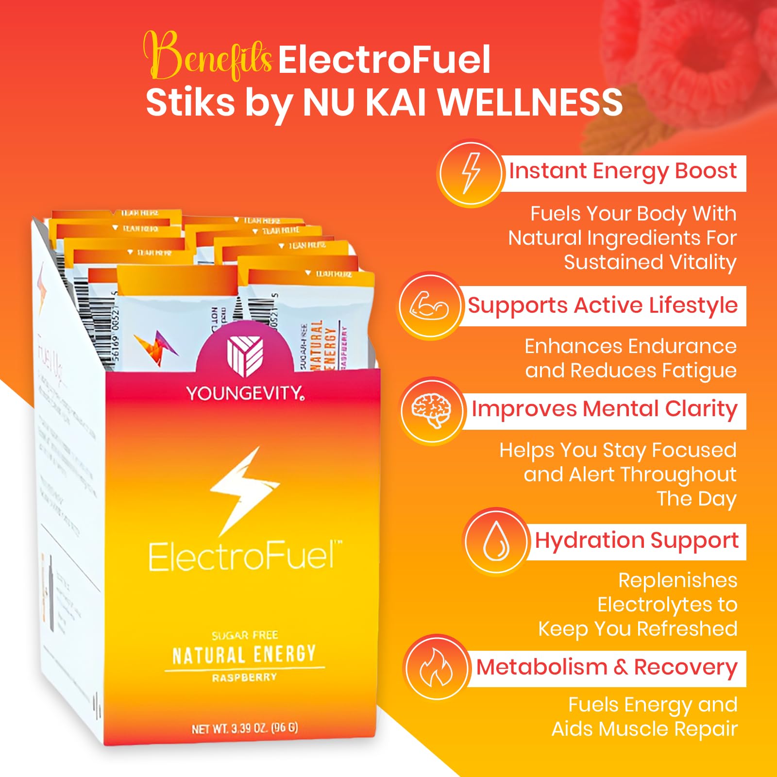 Nu Kai Wellness raspberry mix dissolves smoothly in water for thirst relief.