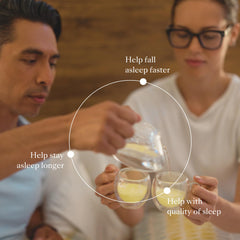 Nu Skin MYND360 bottle on nightstand highlights simple daily use and non-habit forming support.
