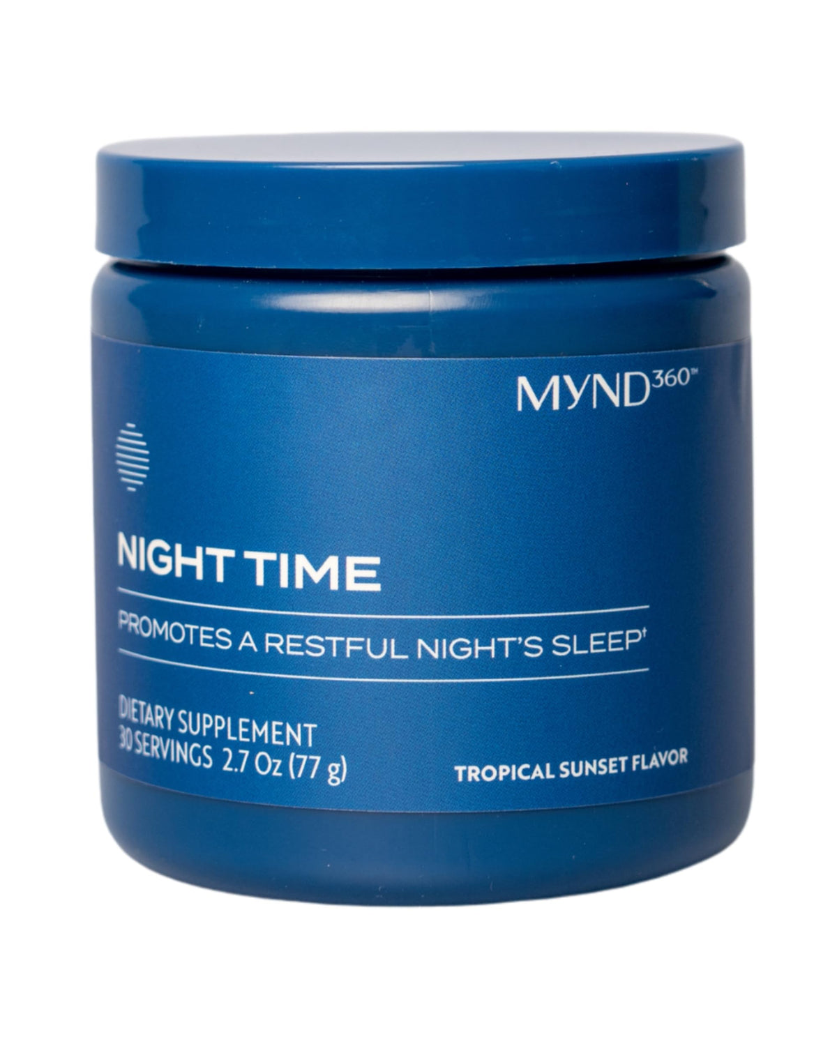 Nu Skin MYND360 night-time sleep aid jar supports a calm evening routine.