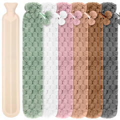 Nuanchu 6-pack long hot water bottle with cover for extended warmth and comfort.