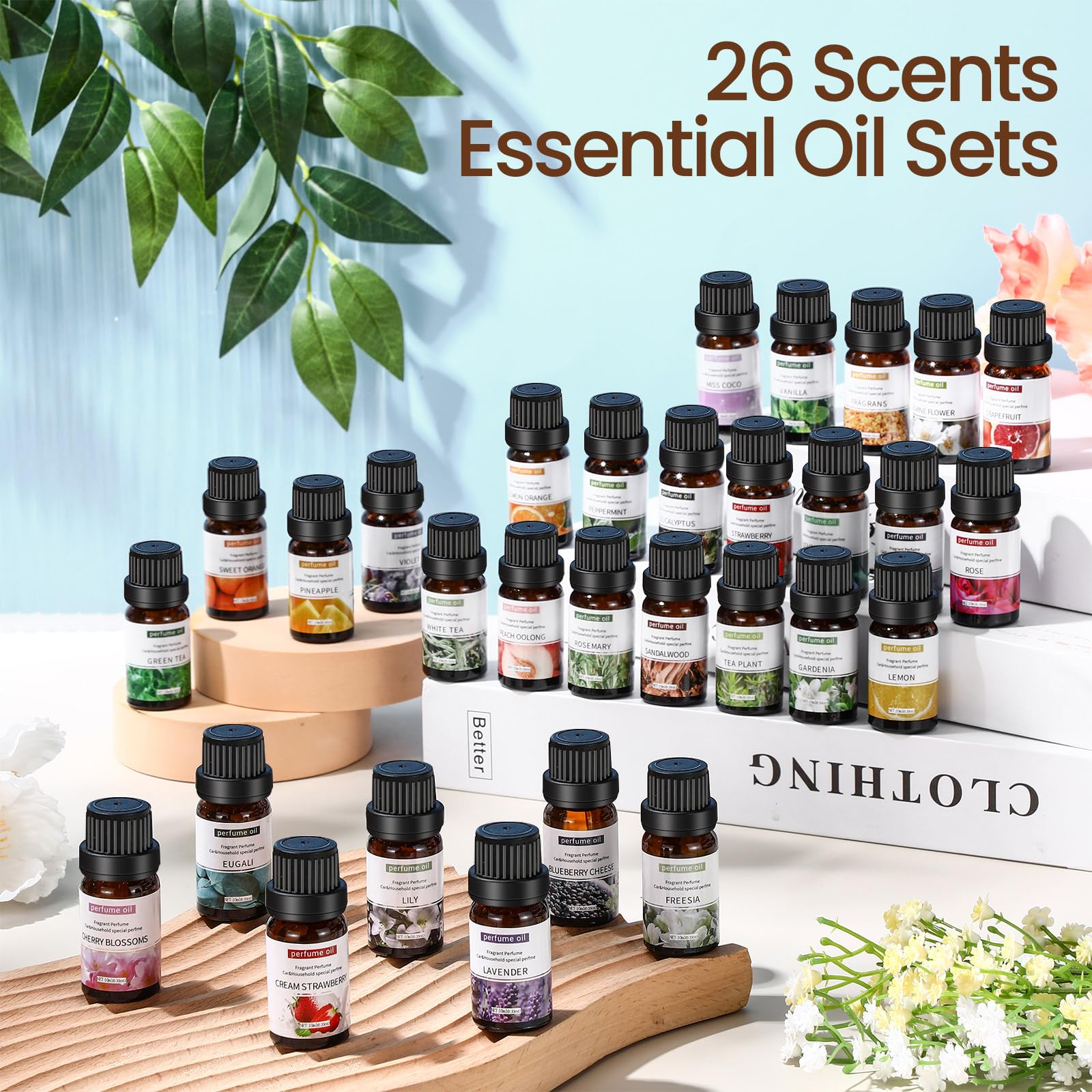 Nuanchu oils prepared for diffuser setup to create calm ambience.