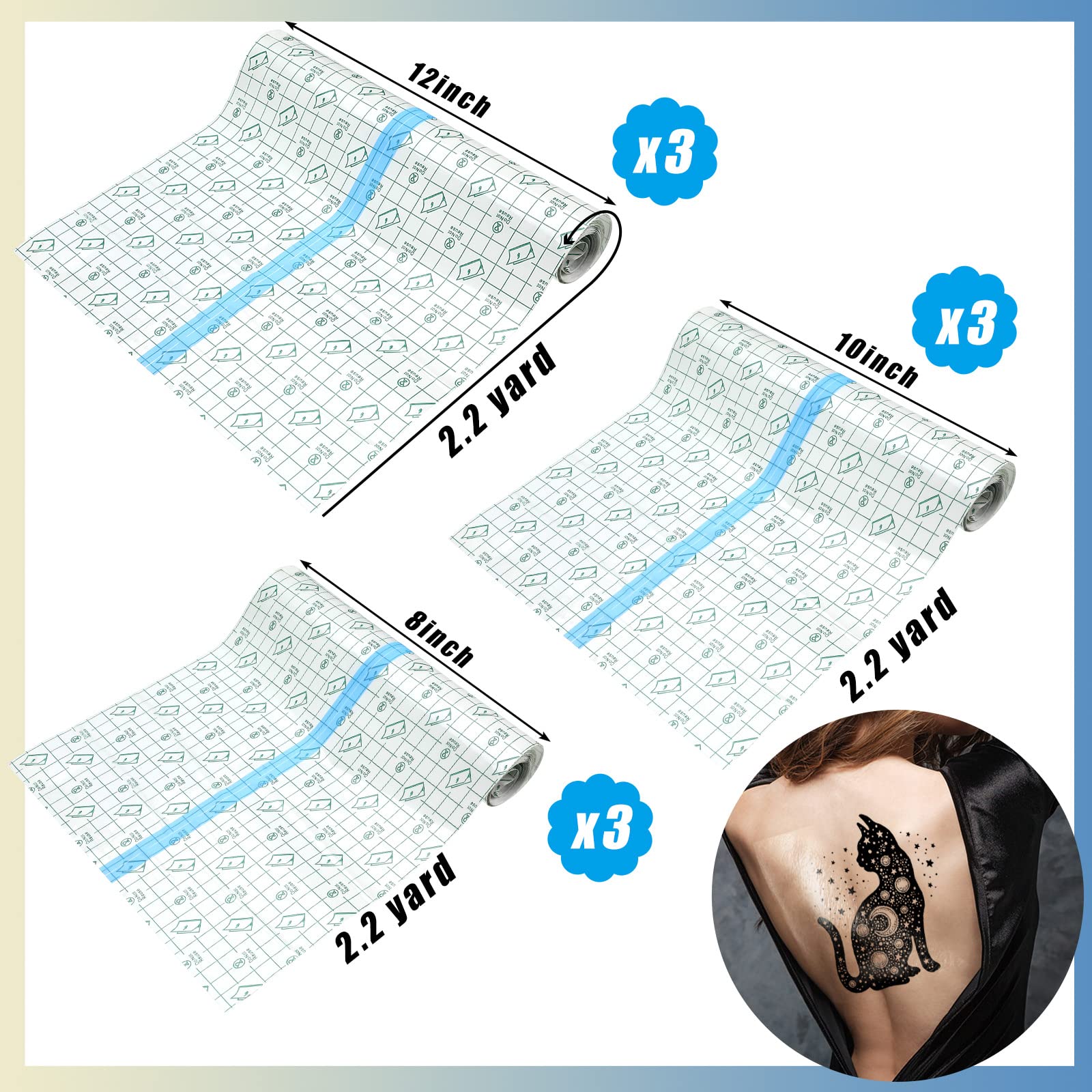 Nuanchu tattoo bandage 10-inch roll offers flexible protection during showers and swims.